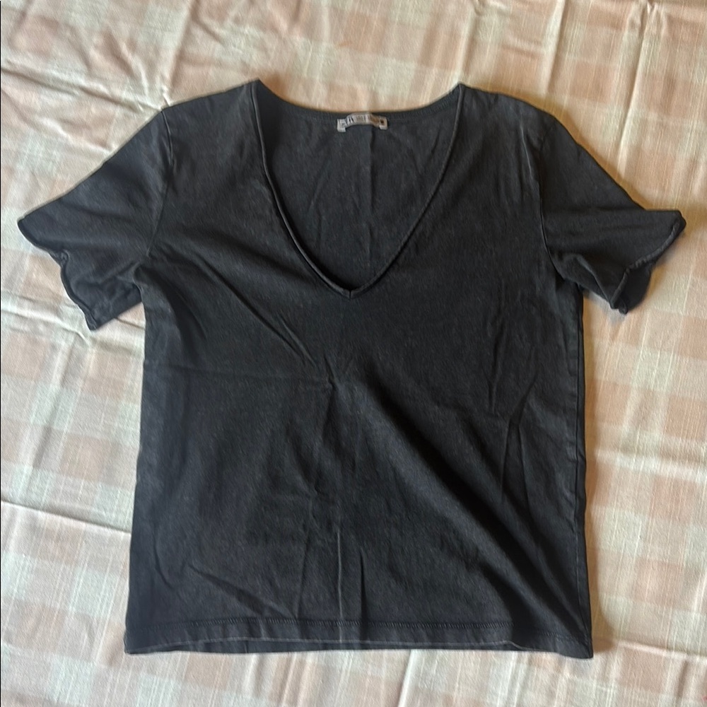 ZARA Black V-Neck Women's Top